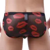 MenSexyWear Slip Trompe Kiss Lips Noir